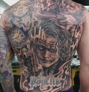 Danny Psychos joker tattoo